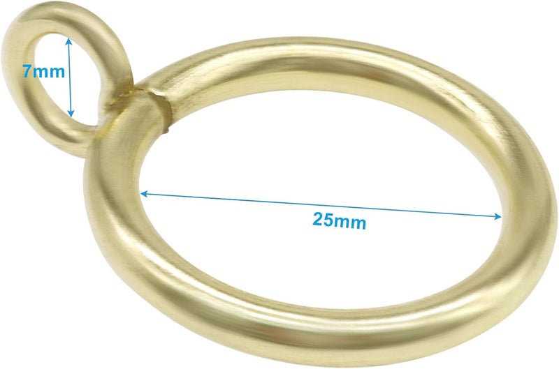 Bivethoi 28 Pack Metal Curtain Rings, with Eyelets Curtain Rings 1 Inch Inner Diameter Drapery Rings, Gold Curtain Rings for Curtain Rods - Image 3